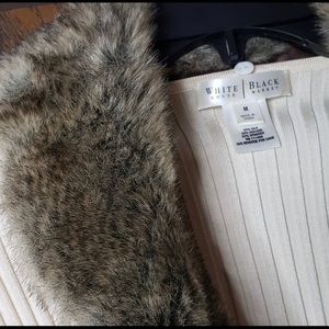 WHBM Sweater with Detachable Fur
